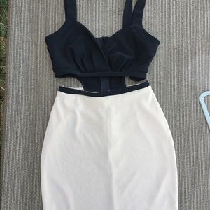 Black Nude Cocktail Mini Dress